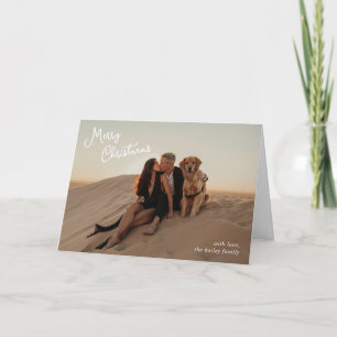 Cartão De Festividades Foto Moderna de Natal com Letra Caprichosa