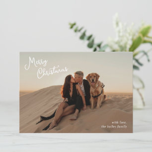 Cartão De Festividades Foto Moderna de Natal com Letra Caprichosa