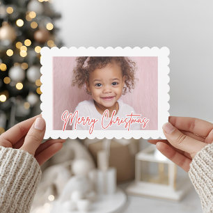 Cartão De Festividades Foto Moderna de Natal com Recorte Feliz Natal