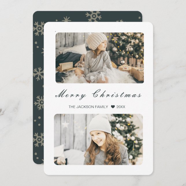 Cartão De Festividades Foto moderna de Natal da Marinha 2 (Frente/Verso)