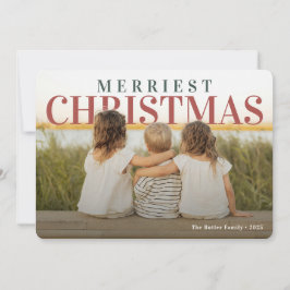 Cartão De Festividades Foto Moderna de Natal Mais Alegre