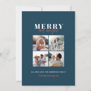 Cartão De Festividades Foto moderna de Natal minimalista e colorida e div