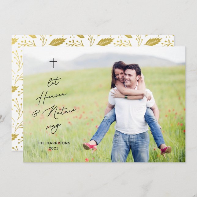 Cartão De Festividades Foto moderna de Natal religioso Céu e Natureza (Frente/Verso)