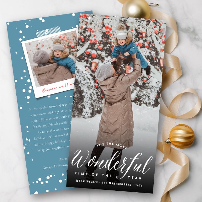 Cartão De Festividades Foto Moderna Do Ano Mais Maravilhosa (Criador carregado)