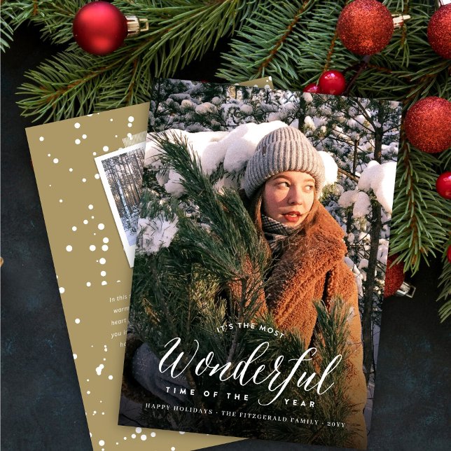 Cartão De Festividades Foto Moderna Do Ano Mais Maravilhosa (Criador carregado)