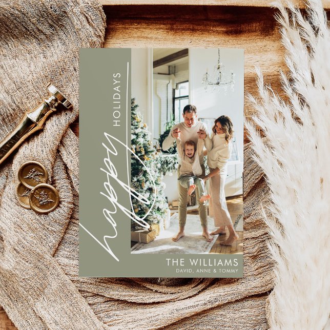 Cartão De Festividades Foto Moderna e Tendência de Férias Felizes (Criador carregado)