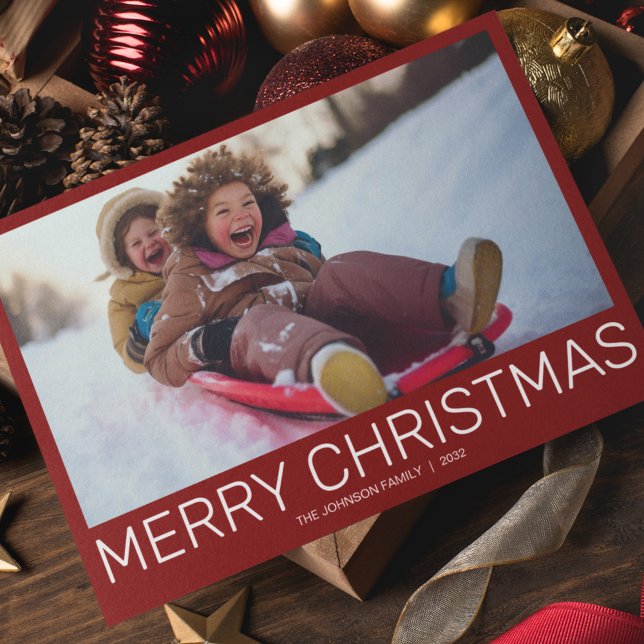 Cartão De Festividades Foto moderna minimalista simples (Criador carregado)