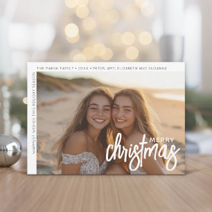 Cartão De Festividades Foto Moderna - Offset Borda Branca Mínima Alegre C