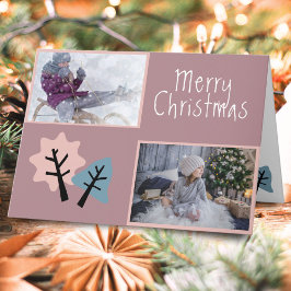 Cartão De Festividades Foto Moderno Feliz Natal Família