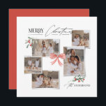 Cartão De Festividades Foto multiarco vermelho tradicional e elegante<br><div class="desc">O moderno e moderno e tradicional arco vermelho com vários scripts e a tipografia serif Cartão de Natal Feliz.</div>