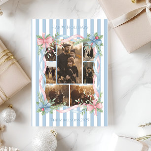 Cartão De Festividades Foto Natal Família Cana de Açúcar Pastel
