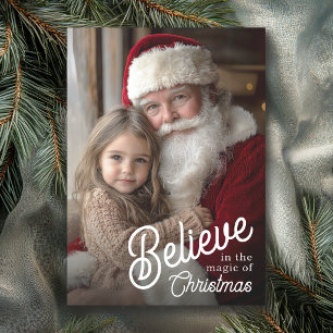Cartão De Festividades Foto Nostálgica Acredite na Magia do Natal
