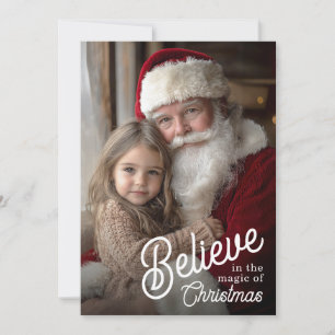 Cartão De Festividades Foto Nostálgica Acredite na Magia do Natal