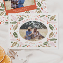 Foto Oval Vintage Holly Berries | Colorido Brilhan