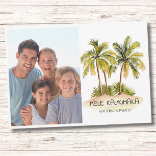 Cartão De Festividades Foto: Palm Tree Mele Kalikimaka Natal