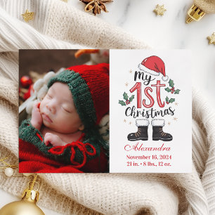 Cartão De Festividades Foto Papais noeis bonitos Bebê 1 rua Natal