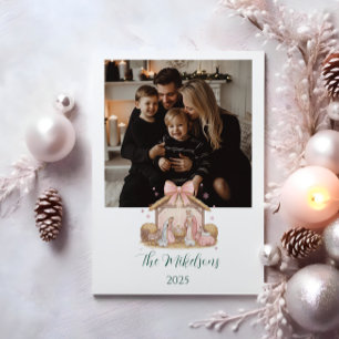 Cartão De Festividades Foto Pastel Natal Natividade