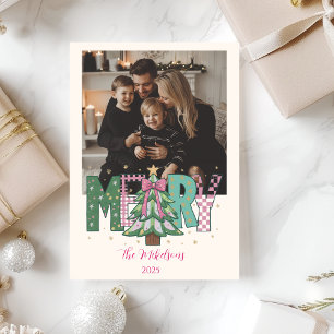 Cartão De Festividades Foto Patchwork Pastel Feliz Natal