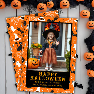 Cartão De Festividades Foto Personalizada Clássica do Halloween
