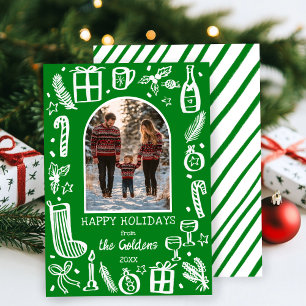 Cartão De Festividades FOTO Personalizada Da Arca Fofa De Natal Whimsso