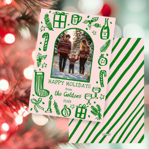 Cartão De Festividades FOTO Personalizada Da Arca Fofa De Natal Whimsso