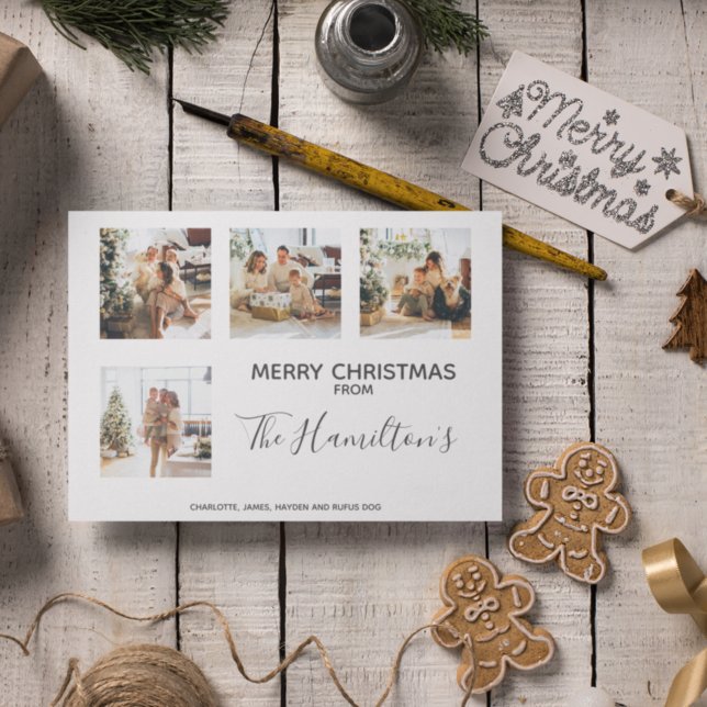 Cartão De Festividades Foto personalizada da árvore de Natal 4 (Criador carregado)