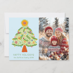 Cartão De Festividades FOTO PERSONALIZADA DA Árvore DE Natal Do Quadrado