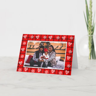 Cartão De Festividades Foto Personalizada da Família Floco de Neve da Xad