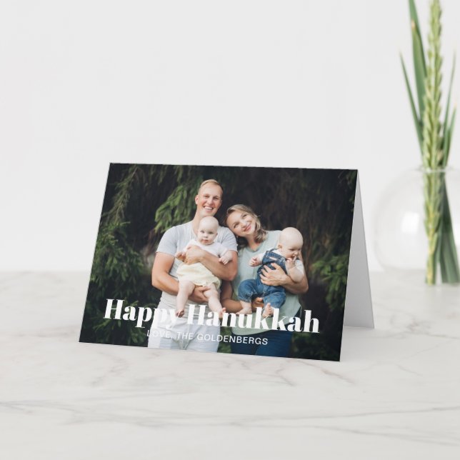 Cartão De Festividades Foto personalizada da família moderna distribuída  (Frente)