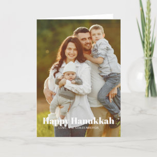 Cartão De Festividades Foto personalizada da família moderna stripes de t