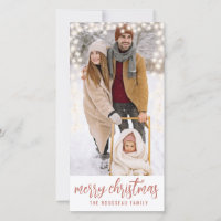 Foto personalizada da família no inverno com luzes