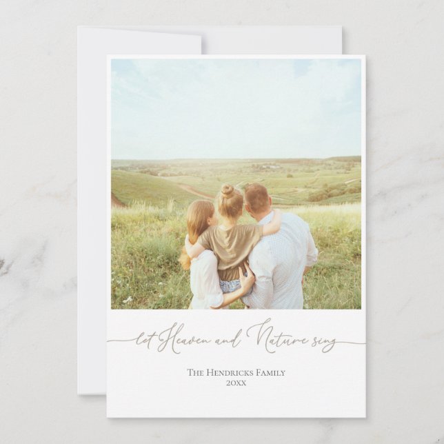 Cartão De Festividades Foto personalizada da placa de Natal neutra (Frente)