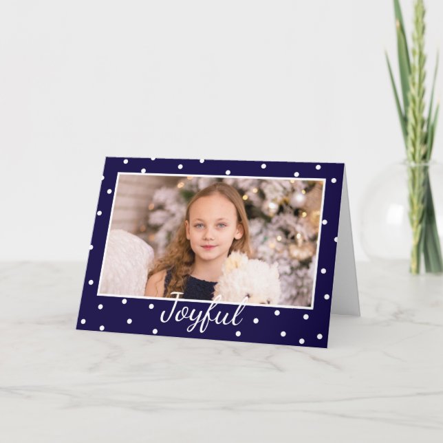 Cartão De Festividades Foto personalizada da tipografia moderna de Natal  (Frente)