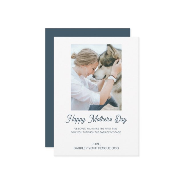 Cartão De Festividades Foto Personalizada De Cachorro Do dia de as mães D (Frente/Verso In Situ)