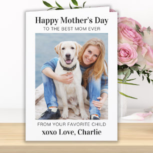 Cartão De Festividades Foto Personalizada de Cão Pet Simples do Dia de as