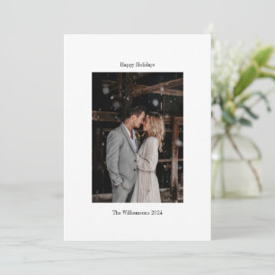 Cartão De Festividades Foto personalizada de casamento elegante minimalis