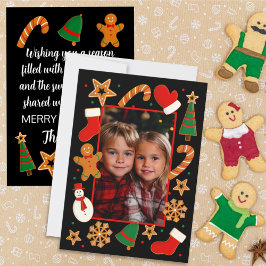 Cartão De Festividades Foto Personalizada De Cookie Brilhante Com Espírit