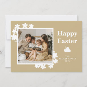 Cartão De Festividades Foto Personalizada de Família Minimalista de Pásco