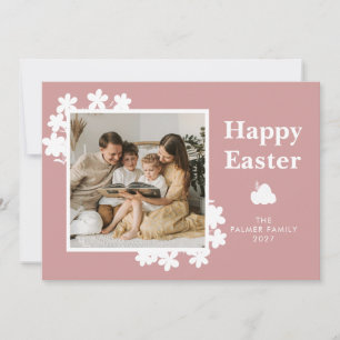 Cartão De Festividades Foto personalizada de família minimalista de Pásco