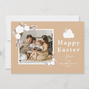 Cartão De Festividades Foto personalizada de família minimalista de Pásco