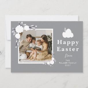Cartão De Festividades Foto personalizada de família minimalista de Pásco