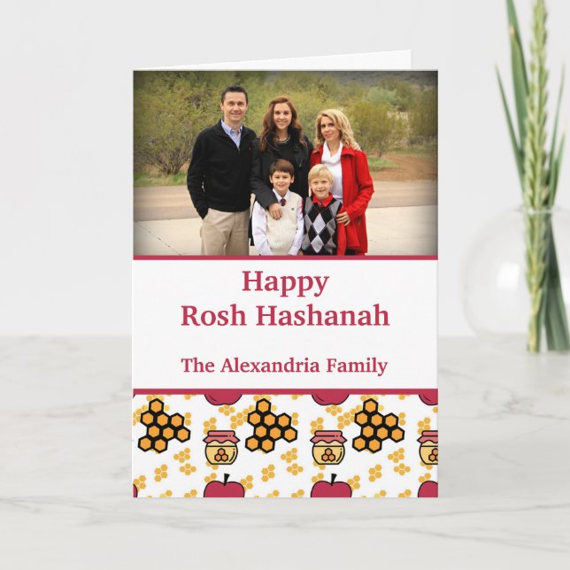 Cartão De Festividades Foto personalizada de Feliz Rosh Hashanah Jewish A (Frente)