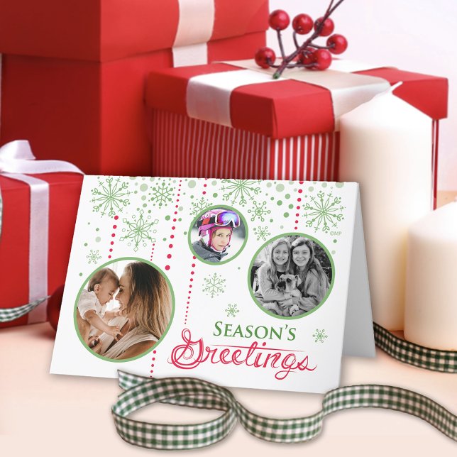 Cartão De Festividades Foto personalizada de flocos de neve (Criador carregado)