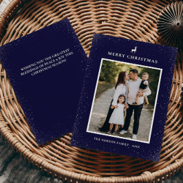 Cartão De Festividades Foto Personalizada De Flocos De Neve Simples De Pe