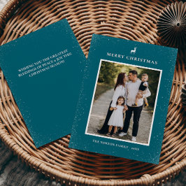 Cartão De Festividades Foto Personalizada De Flocos De Neve Simples De Pe