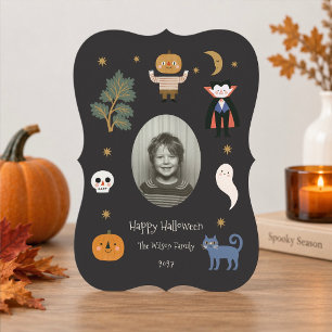 Cartão De Festividades Foto Personalizada de Halloween Assustadoramen
