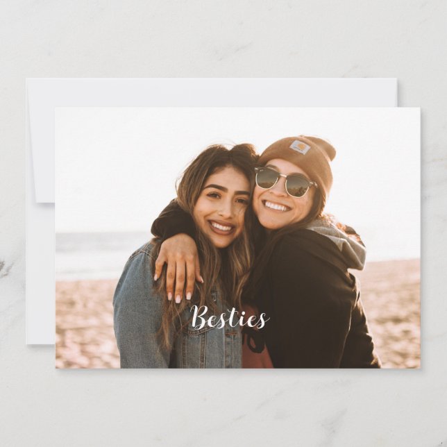 Cartão De Festividades Foto Personalizada de Melhores Besties para Amigos (Frente)