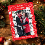 Cartão De Festividades FOTO PERSONALIZADA DE Natal Holly Berries<br><div class="desc">Personalize este cartão adicionando sua própria foto e texto sobre o fundo desenhado à mão, clique em "personalizar" para editar o texto e adicionar uma foto, você também pode editar as cores e as fontes. Adicione a foto abaixo dos dois arquivos de trabalho de arte se quiser que a arte...</div>