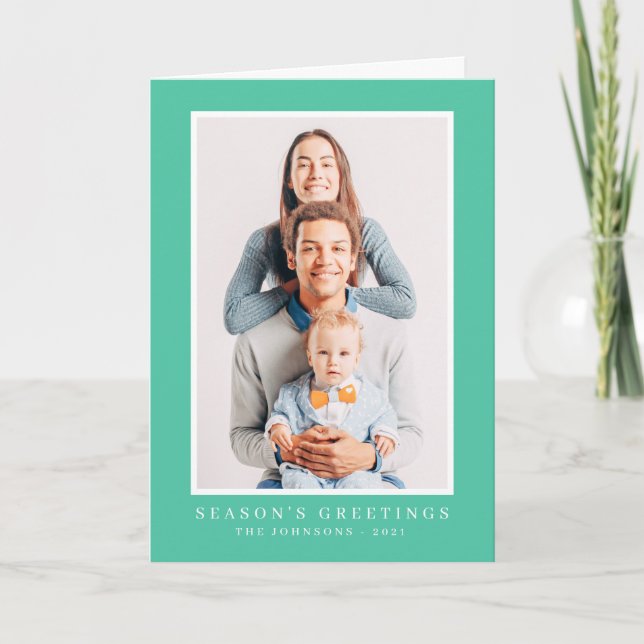 Cartão De Festividades Foto personalizada de Natal simples moderna (Frente)