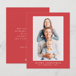 Cartão De Festividades Foto personalizada de Natal simples moderna